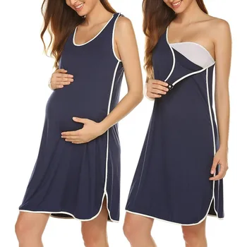 Платье для беременных, летняя жилетка без рукавов для беременных, пижама для кормящих, платье для кормящих, платья для кормящих, грудное вскармливание