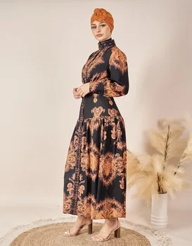 Платье-качели большого размера с длинным рукавом, облегающее с поясом, винтажное платье-рубашка Y2K, женское длинное платье-рубашка в дворцовом стиле, халат