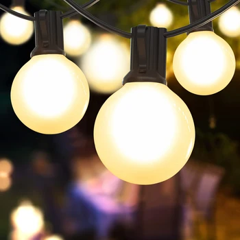 Подключаемая светодиодная гирлянда G40 Водонепроницаемая 25 футов 50 футов Матово-белая волшебная светодиодная лампа для свадебного декора во внутреннем дворике на заднем дворе