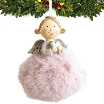 Рождественский Ангел, Подвеска, Милое Плюшевое Подвесное украшение на шнурке, Праздничный орнамент, Праздничный подарок для друзей, семьи, соседей.