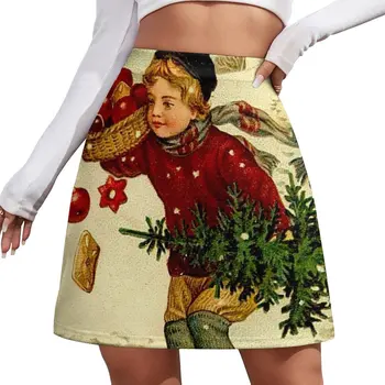 РОЖДЕСТВО; Мини-юбка с винтажным принтом в стиле Кантри, женские летние юбки, мини-юбка