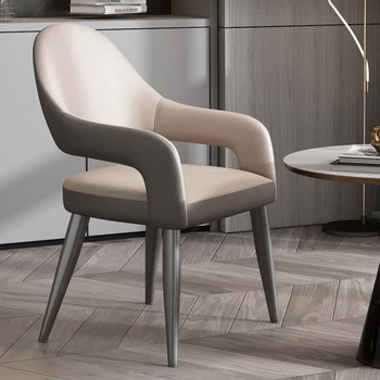 Роскошные обеденные стулья в скандинавском стиле, Современная гостиная, Креативный Многофункциональный стул для отдыха, Кожаные обеденные стулья, Кухонная мебель
