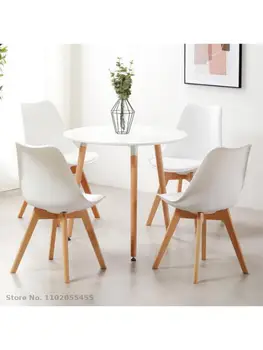Скандинавский минималистичный стул для макияжа дома, современный стол для отдыха, табурет, офисный обеденный стул из массива дерева