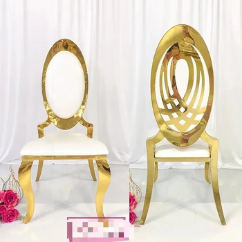 Складываемый дизайн свадебного стула из нержавеющей стали с круглой спинкой для торгового центра Furniture Mall