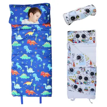 Спальный мешок для малышей, мягкие Моющиеся коврики для сна для малышей со съемной подушкой, Спальные мешки для детей с мультяшным принтом