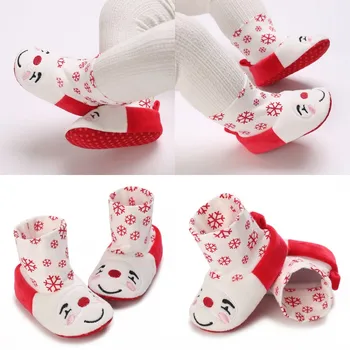 Теплая хлопковая обувь для новорожденных с милым животным рисунком для девочек 0-1 лет, обувь для ходьбы с мягкой подошвой