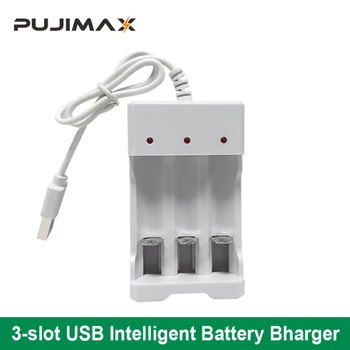 Универсальное Зарядное Устройство PUJIMAX с 3 Слотами, Светодиодный Индикатор, USB-Штекер, Зарядка Для AA/AAA Ni-MH/Ni-Cd Аккумуляторных Батарей, Аксессуары