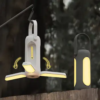 Фонарь для кемпинга на открытом воздухе USB Перезаряжаемый Складной фонарик с регулируемым режимом освещения Аварийная лампа для палатки для кемпинга пеших прогулок