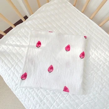 Хлопчатобумажные детские пеленальные одеяла, 4-слойные двусторонние, очень мягкие, дышащие, удобные, для пеленания ребенка, Принимающее одеяло X90C