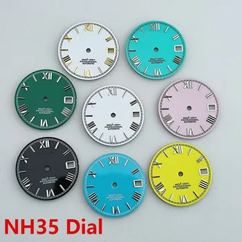 Часы с циферблатом NH35, циферблат S, циферблат с римской цифрой, мужские часы, подходящие для часового механизма NH35 NH36, аксессуары для часов, инструмент для ремонта часов