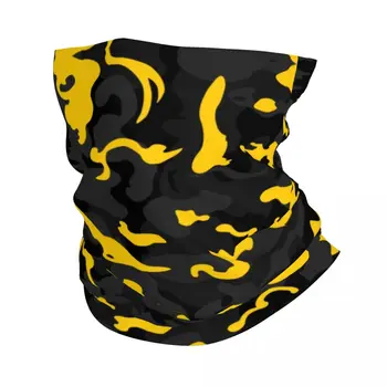 Черно-желтая камуфляжная бандана в камуфляжном стиле, гетры для пеших прогулок, бега, женщин, мужчин, шарф, повязка на голову, грелка