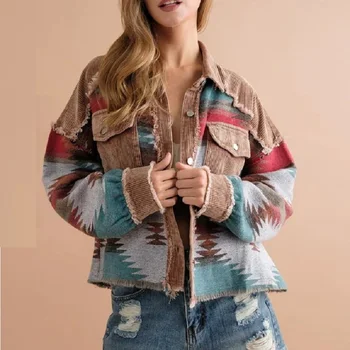 Элегантное и модное женское пальто YEMOGGY на весну 2023, Новое обтягивающее шикарное уличное вельветовое пальто с лацканами в стиле пэчворк для женщин