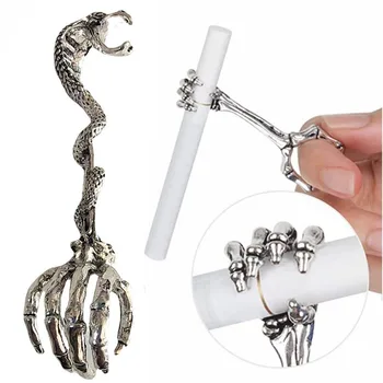 Элегантное кольцо-мундштук для сигар, ретро Кольцо-мундштук для курения в форме змеи, Защищающее пальцы от ожогов и пятен, зажим для сигарет