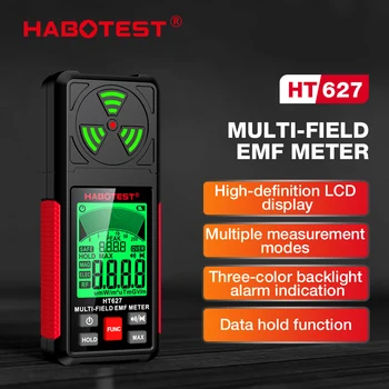 HABOTEST HT627 Детектор излучения электромагнитного поля Тестер Измеритель ЭДС Многофункциональный Портативный Измеритель радиочастоты