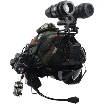 Комплект тактического шлема с военной гарнитурой, очками, креплением NVG и моделью телескопа, тактическая комбинация, для защиты от страйкбола