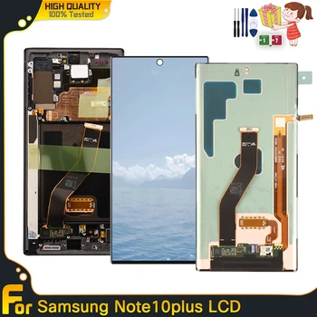 НОВОЕ Поле Для Samsung Galaxy Note10 + Note 10 Plus N975F N9750 Дисплей Замена Сенсорного экрана В сборе На Рамку С задней крышкой