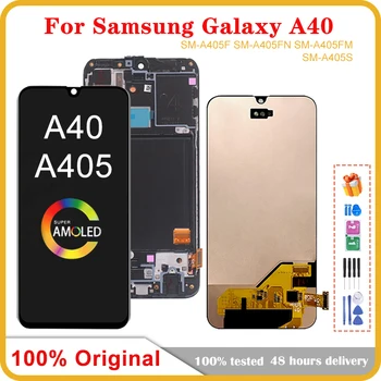 Оригинальный AMOLED Для Samsung Galaxy A40 A405 ЖК-дисплей С Сенсорным Экраном, Дигитайзер, Замена Samsung A405F A405FN A405FM LCD