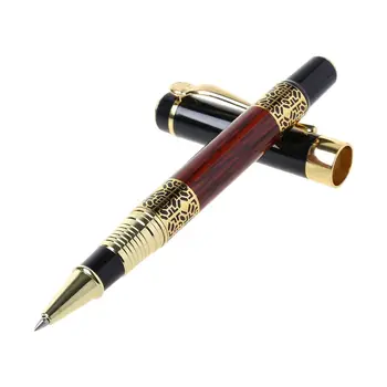 Роскошная металлическая шариковая ручка с имитацией дерева с тиснением, ручка-роллер Office S D5QC
