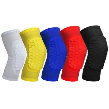 Стоит 1 шт. Баскетбольные наколенники в виде пчелиных сот Короткий Дизайн, Компрессионные рукава для ног, Наколенник для волейбола, Защитная скоба для поддержки