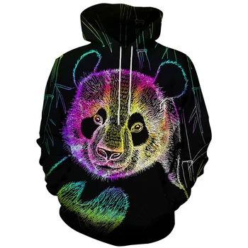 Толстовка с изображением забавной панды, мужская одежда, 3D Кавайное животное, Лев, Тигр, новинка в толстовках, женская мода Harajuku, пуловер y2k