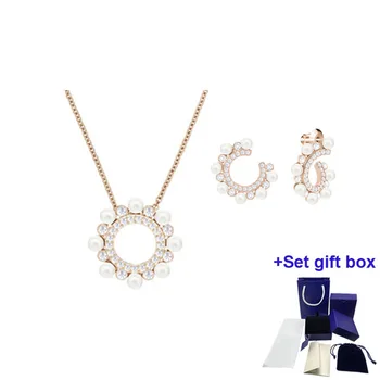 Ювелирные изделия высокого качества, маленькое жемчужное ожерелье в виде снежинки, серьги-гвоздики, модные женские украшения, красивая подарочная коробка, бесплатная доставка